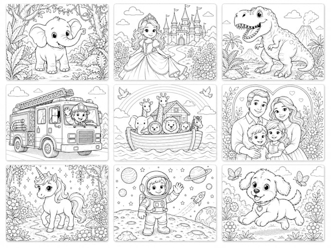 create amazing custom coloring book illustrations for kids