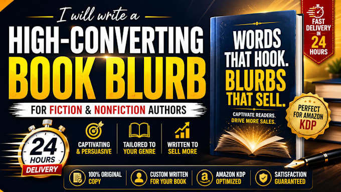 write a high converting book blurb authors in 24 hour