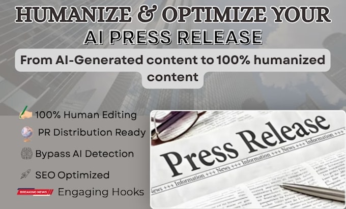 humanize, optimize and distribute your ai generated press release