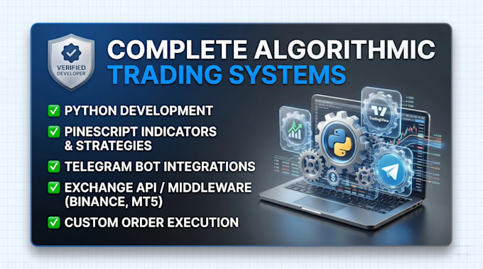build custom python trading bot, pinescript indicator and telegram bot