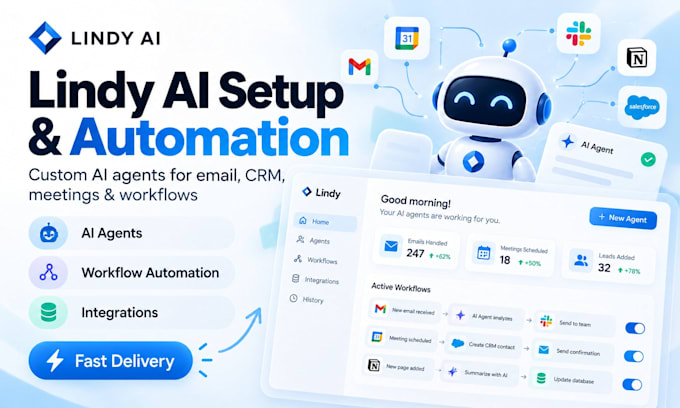 set up lindy ai agents, automation and business workflows