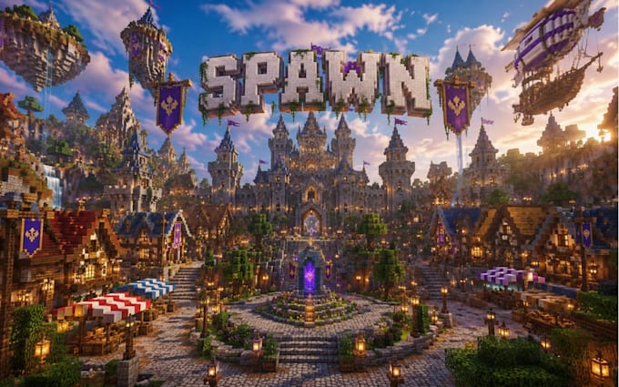 build custom minecraft map lobby, bedrock spawn in java rpg, pvp minigame maps