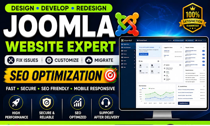 design, develop, redesign, fix issues, customize, migrate and SEO joomla website