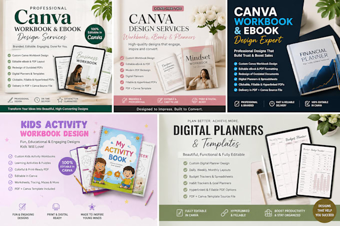 design canva ebook, digital planner, canva ebook redesign, edit canva workbook