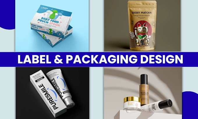 design product packaging, label packaging, pouch design, shipping box packaging