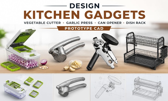 design vegetable cutter garlic press can opener dish rack prototype cad