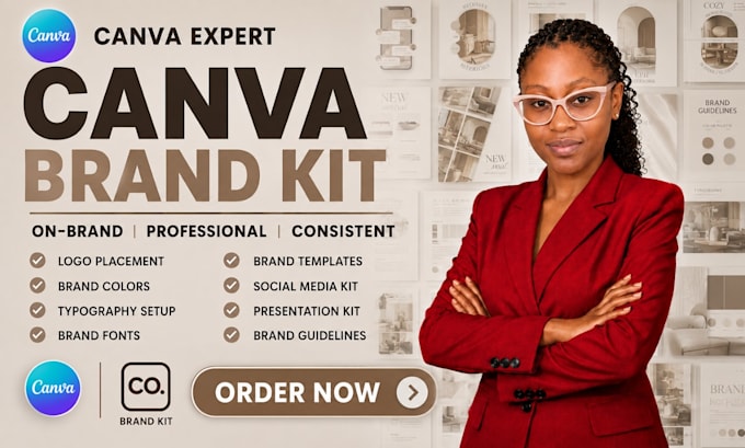 setup canva brand kit, brand identity guidelines, media kit editable template