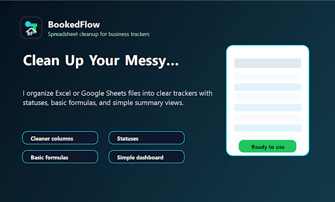 clean up and organize your spreadsheet or business tracker