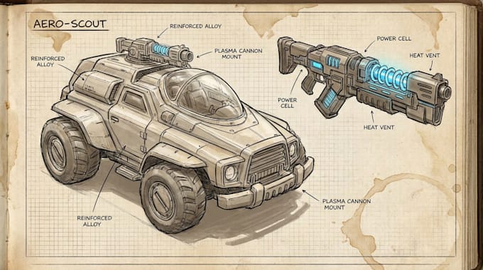 design unique weapons illustrations