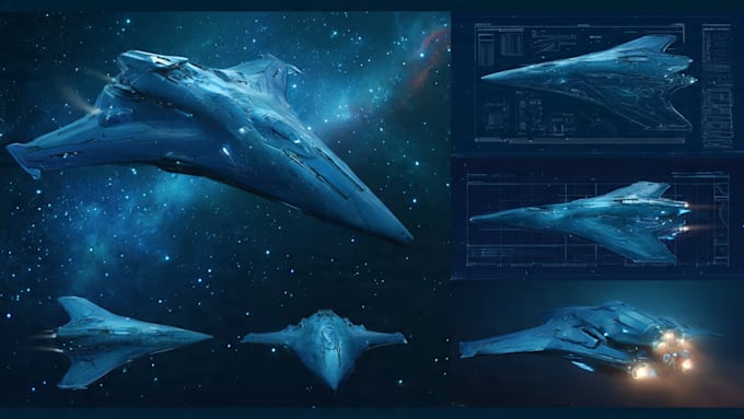 draw sci fi futuristic vehicle aircraft spaceship for you