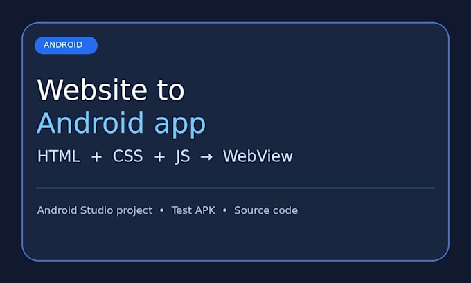 convert your HTML website into an android webview app