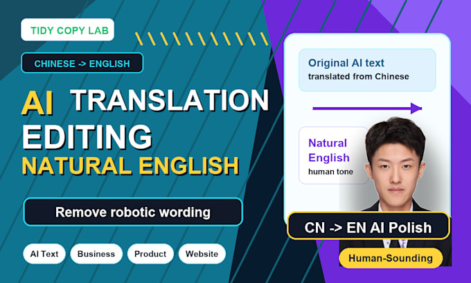 proofread and polish chinese to english ai translation