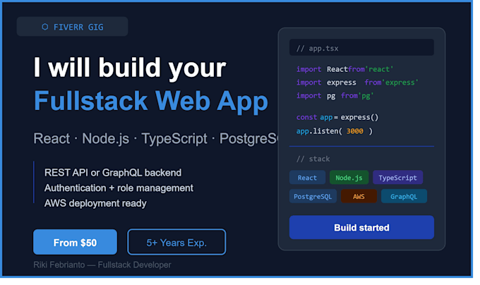build a fullstack web app with react, nodejs and typescript