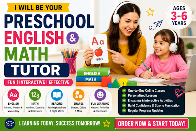 be your preschool english and math tutor