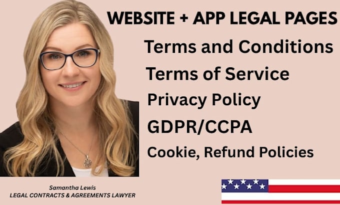 write terms and conditions, privacy and cookie policy, gdpr