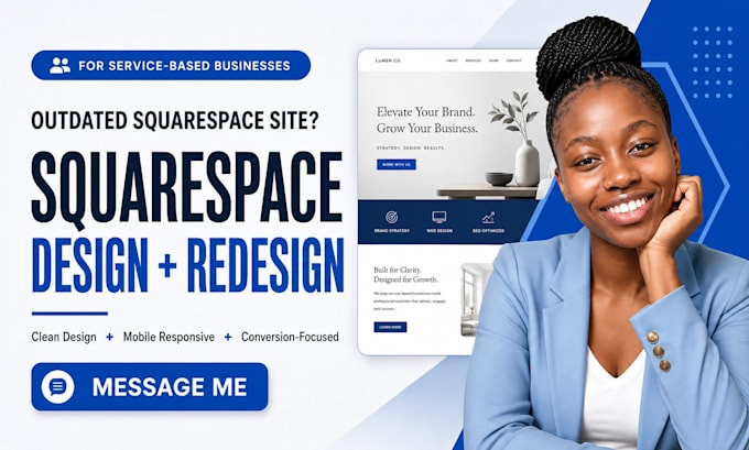 design or redesign your squarespace website for your busines
