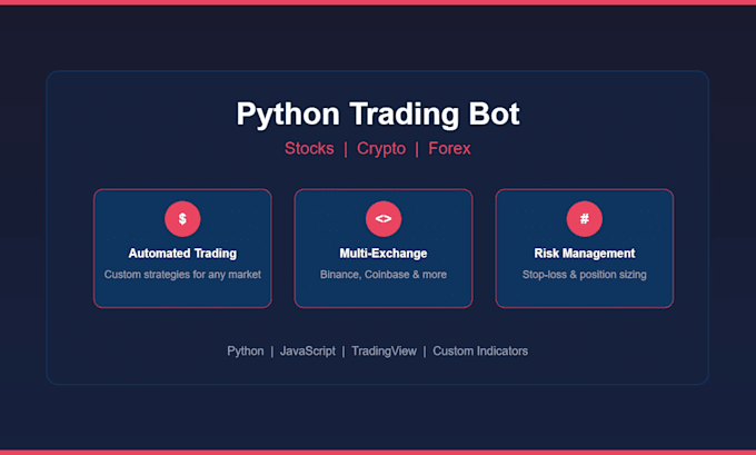 build a python trading bot for stocks crypto and forex