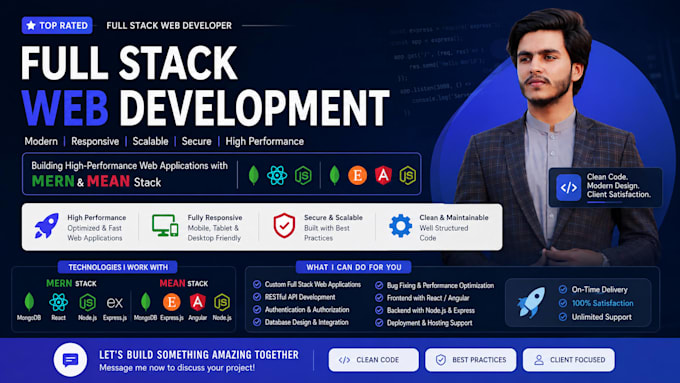 do website development as a full stack developer react js angular js PHP laravel