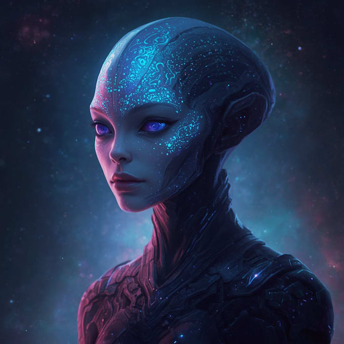 design stunning sci fi portrait art