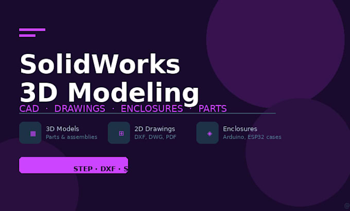 create solidworks 3d models technical drawings and enclosure designs