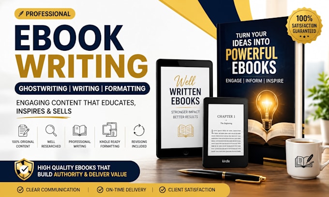 write professional ebook ghostwriting, kindle ebook