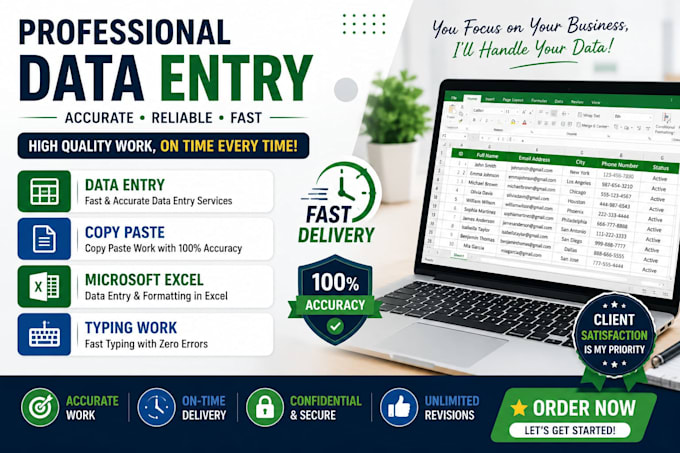 do excel data entry and data formatting