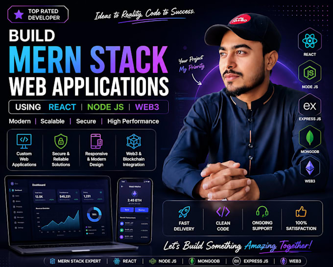 build mern stack web applications using react node js web3