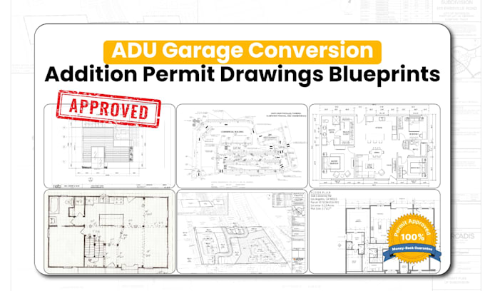 create adu, garage conversion, and addition permit drawings and blueprints