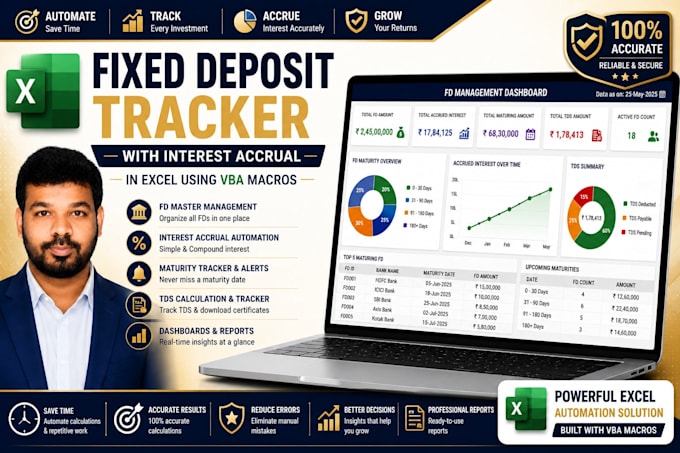 create an excel fixed deposit management system