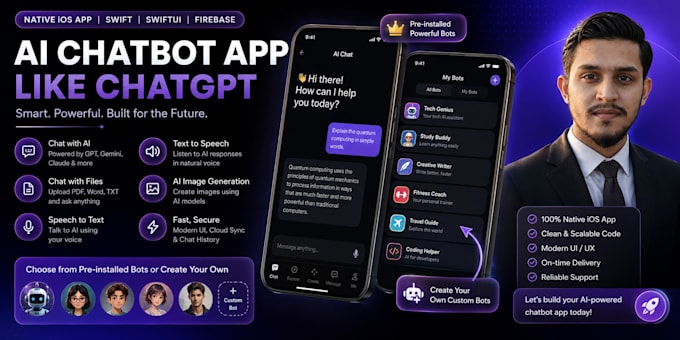 develop a native ios ai chatbot app using swift, uikit