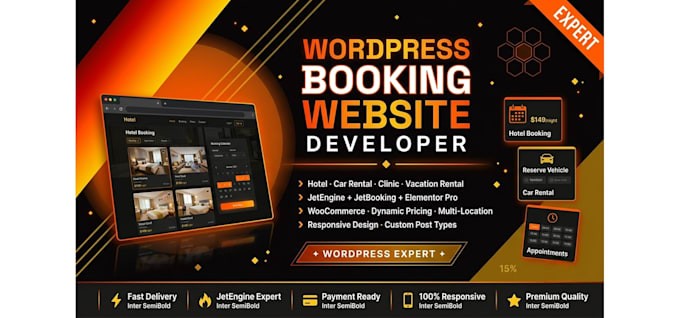 build dynamic wordpress booking website with crocoblock, jetengine, elementor