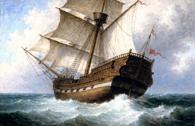 create ship oil painting for you