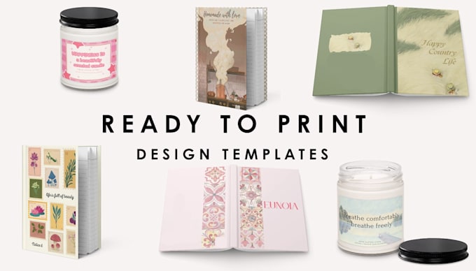 design ready to print notebook covers, candle stickers