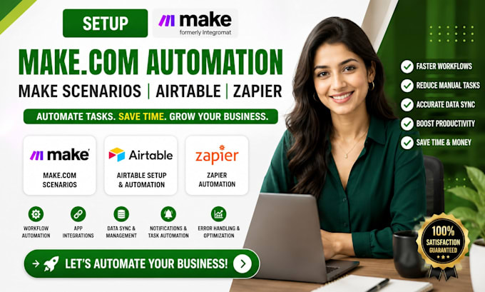 setup made com automation make com scenario airtable zapier automation expert