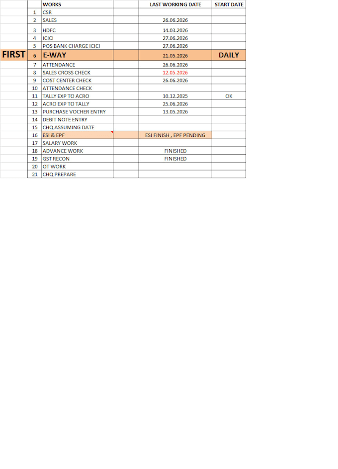 manage book keeping and financial recording