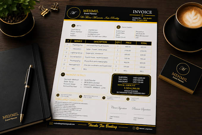 create modern and premium invoice templates