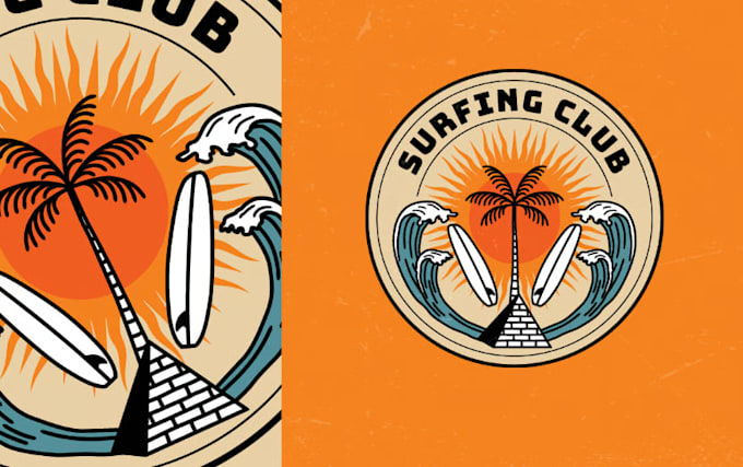 do surfing club summer badge logo