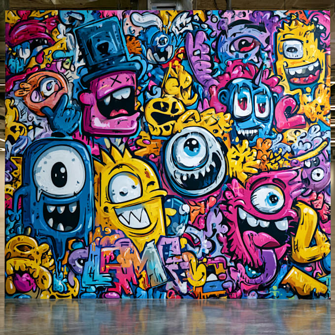 create custom graffiti art designs murals and wall arts