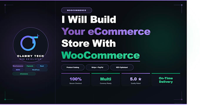 design, develop a woocommerce, ecommerce website, seo, speed and secure checkout