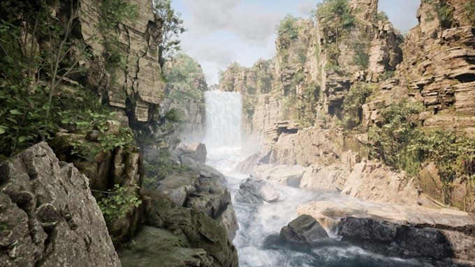 do realistic 3d game environment terrain landscape 3d game map pcg environment