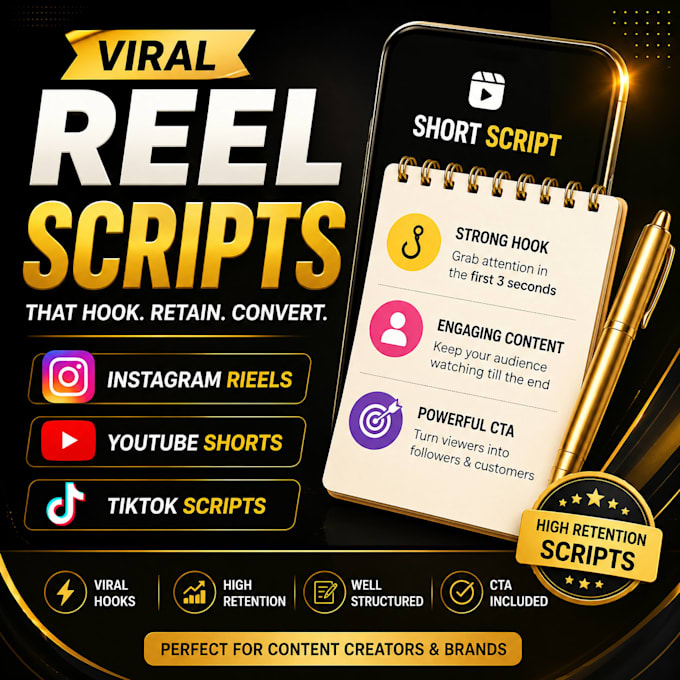 write instagram reels, youtube shorts and tiktok scripts