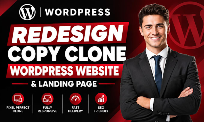 redesign wordpress, copy clone wordpress website and landing page