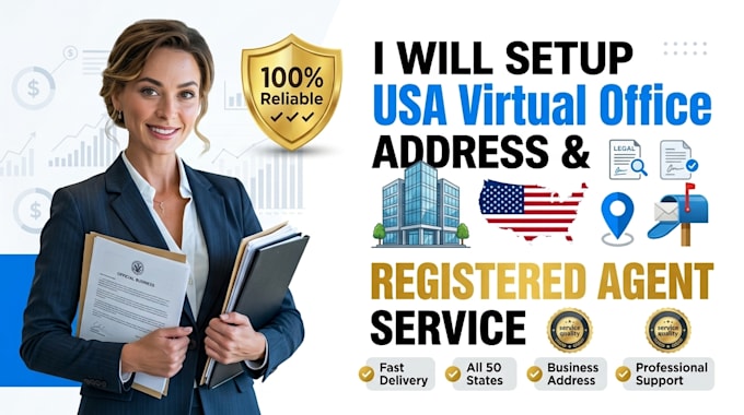 setup usa virtual office address registered agent service