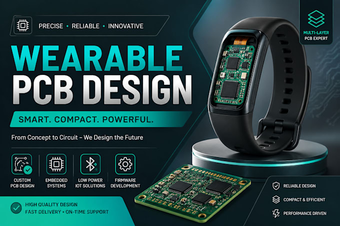 design wearable pcb, iot hardware and embedded firmware