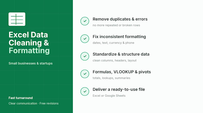 clean and format your excel spreadsheet data