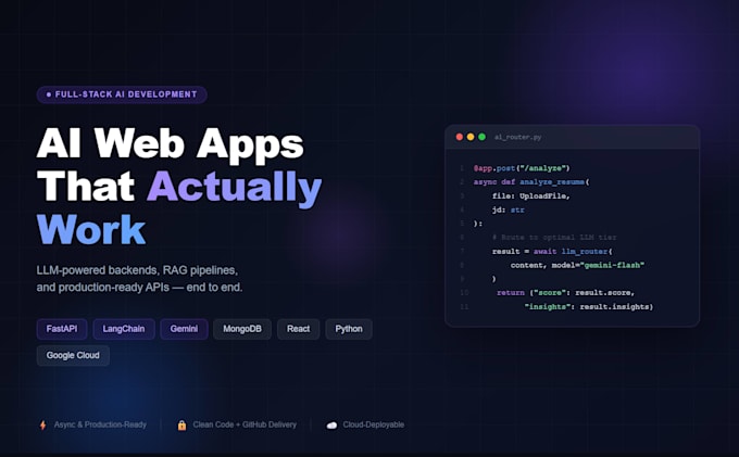 build a fullstack ai web app with llms fastapi and python