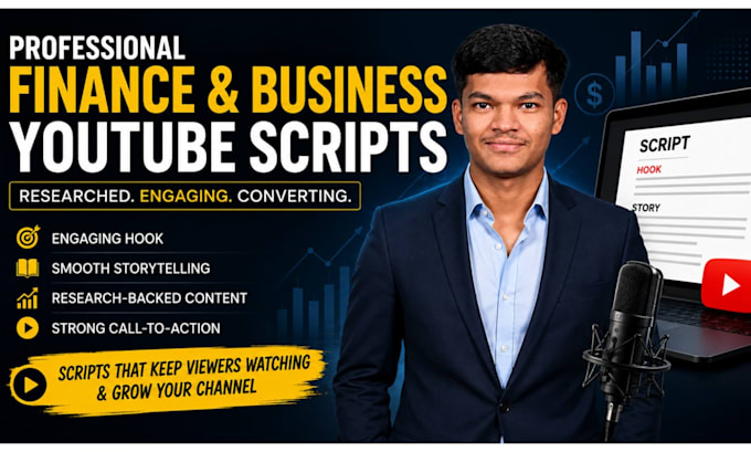 write engaging finance and business youtube video scripts