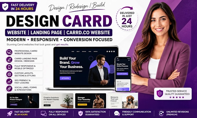 carrd website design, carrd landing page, carrd website redesign, carrd