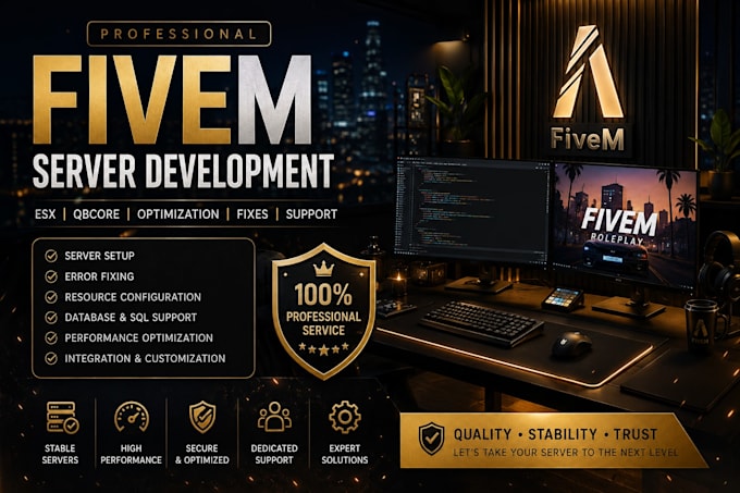 be your professional fivem developer for esx qbcore servers