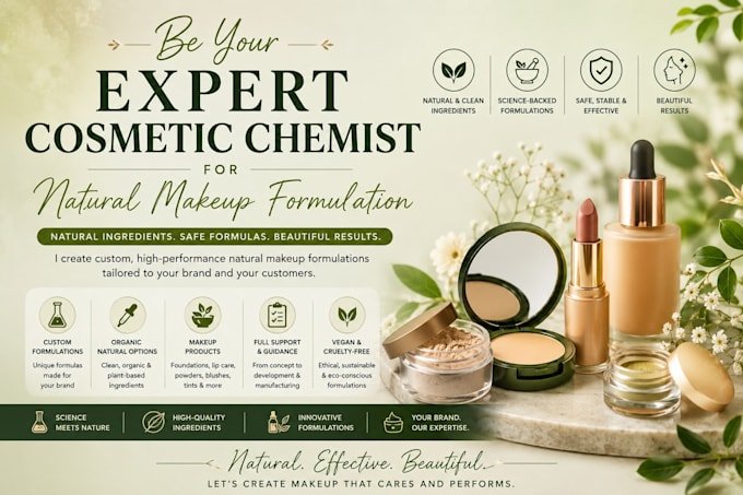 be your expert cosmetic chemist for natural makeup formulation